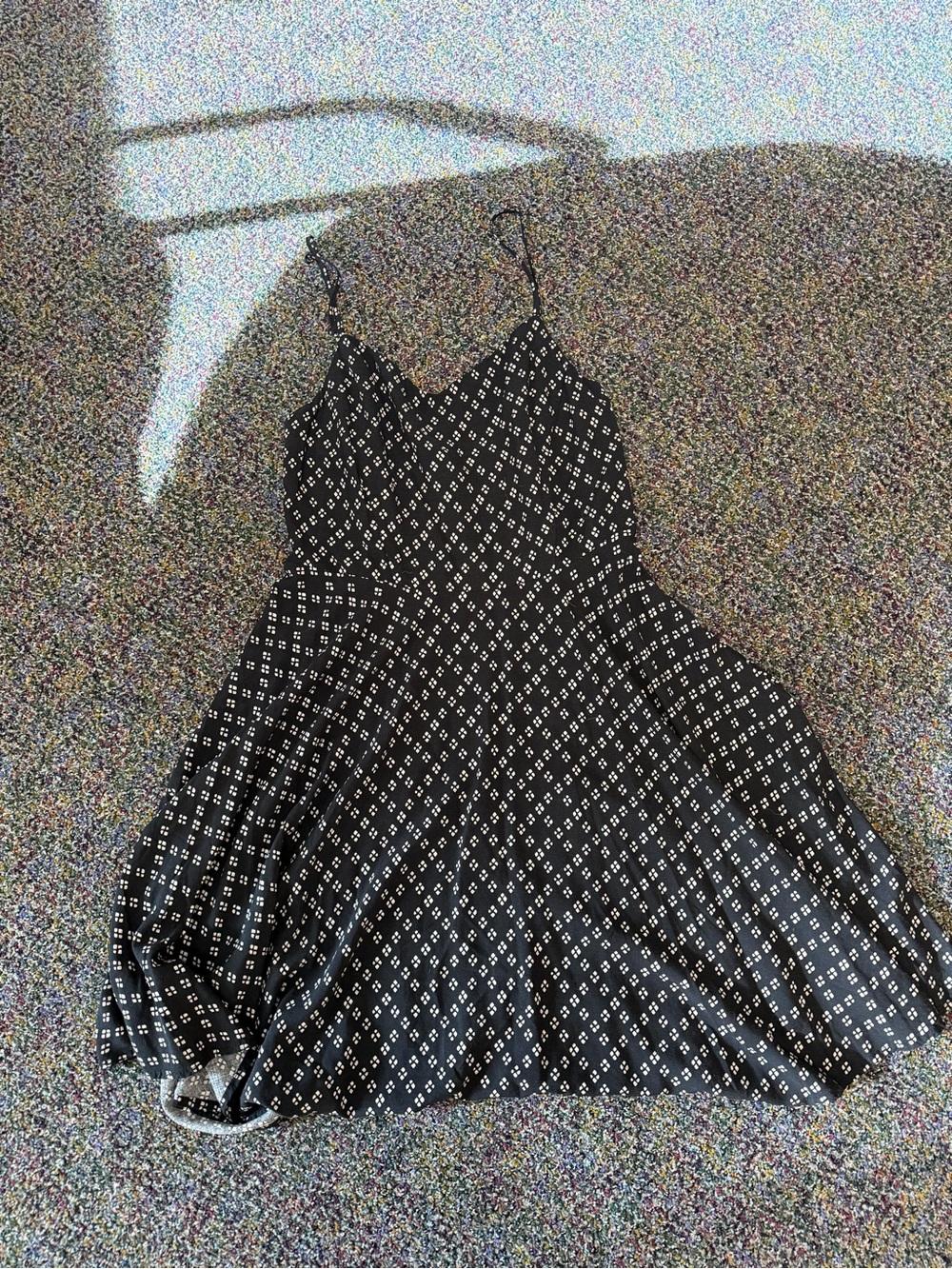 Old Navy Black Mini Dress with White Diamond Print